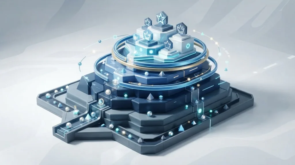 Abstract loyalty tiers and token reward mechanics